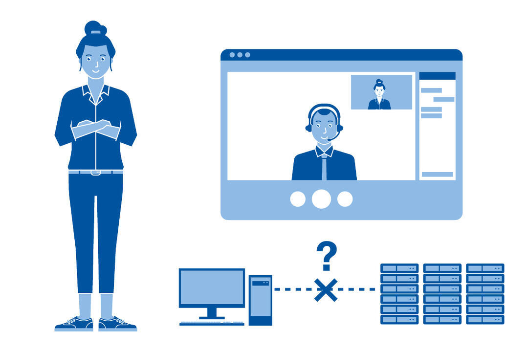 Illustration von einer Person, die Support gibt